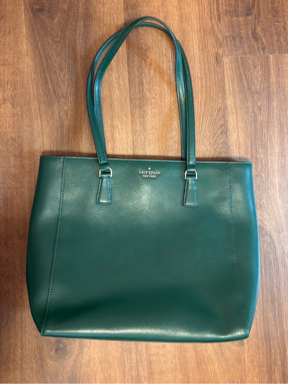 Kate Spade Perry Leather Laptop Tote Deep Jade Green